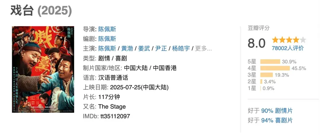 金瑞鼎盛 《戏台》其实更像部老电影